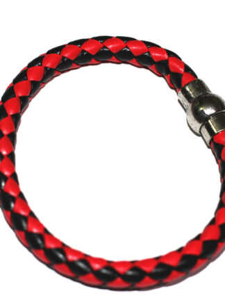 Unisex handmade braided leather bracelet with magnetic clasp.