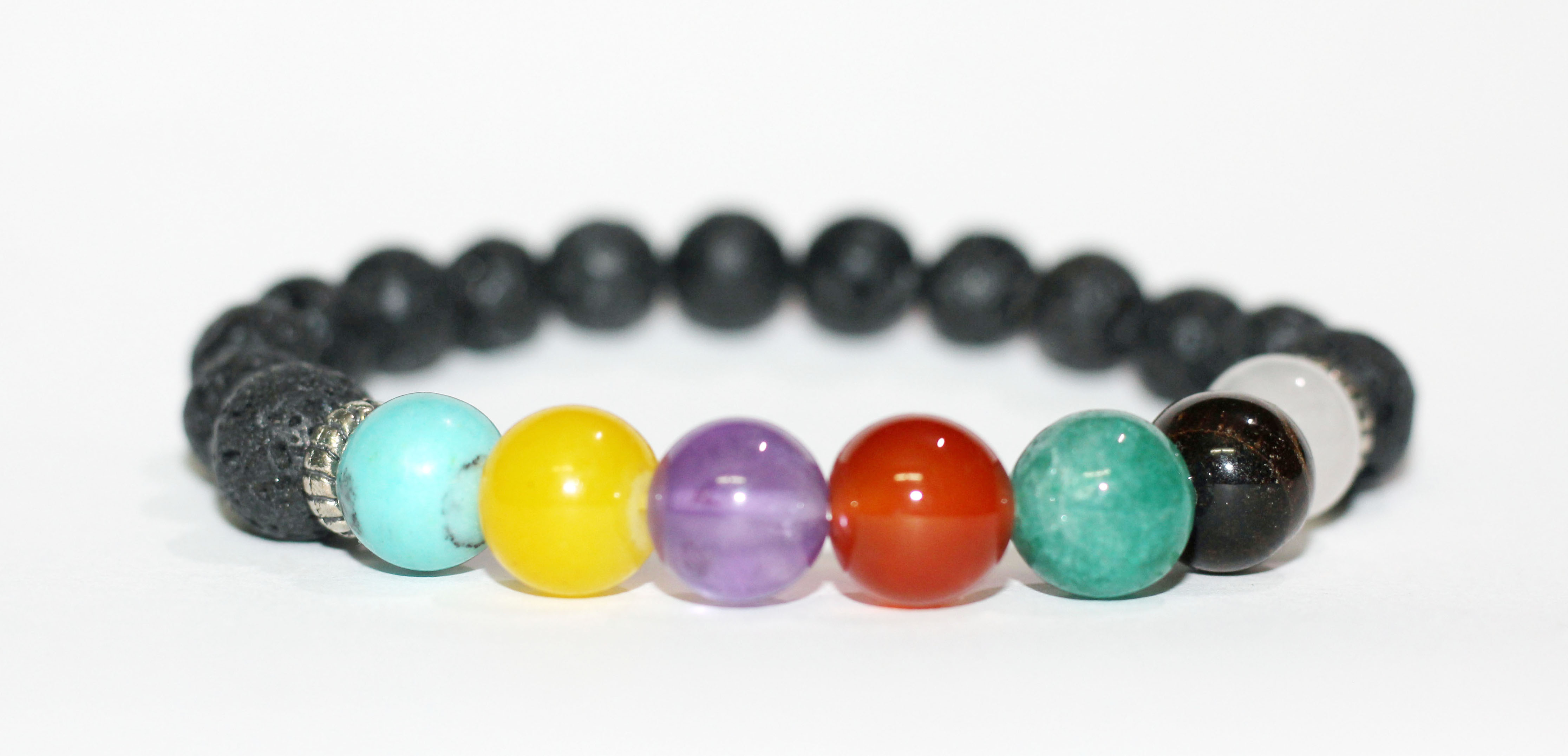 Chakra Balancing Stones & Lava Bead Bracelet With Adjustable Cord –  Orgonite Crystal