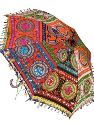 Decorative Embroidery Cotton Multicolour  Umbrella