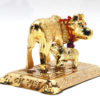 Gold finish Metallic Kamdhenu Cow With Calf Statue for Good Luck and Home Decor - Image 2