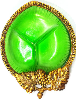 Glass Metal Dry Fruit Serving Tray