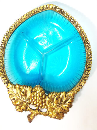 Glass Metal Dry Fruit Serving Tray