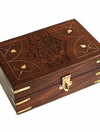 Wooden Handcrafted Jewellery Box with intricate carving