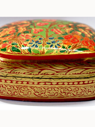 Hand Made Multi Color Flowered Paper Mache Metar Box