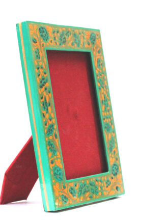 Multi color flower motif Paper Mache Photo Frame