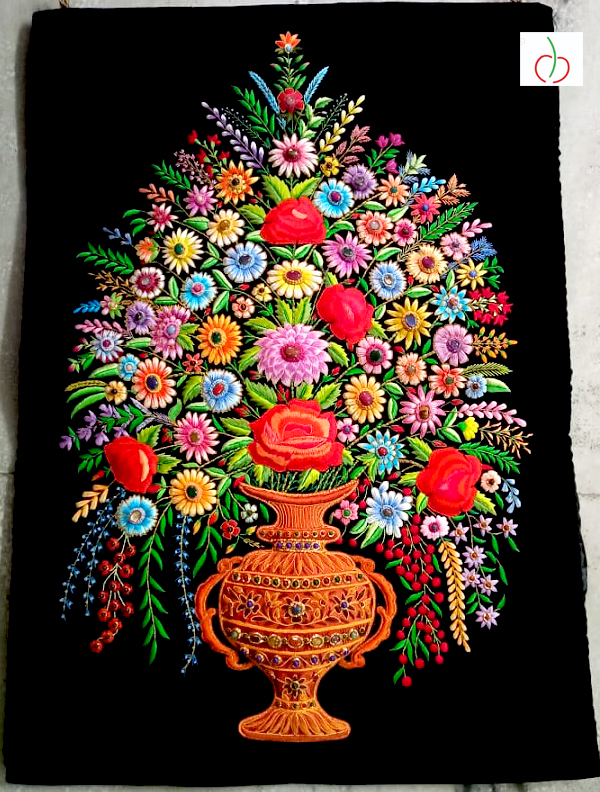 Royal Silk Jewel Art Hand Embroidered Wall Hanging Jewel 
