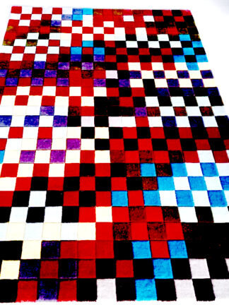Hand Tufted Square Design Wool Carpet 5 x 8 ft (150 x 240cm )