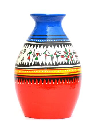Beautiful Hand Painted  Decorative  Terracotta Pot Vase