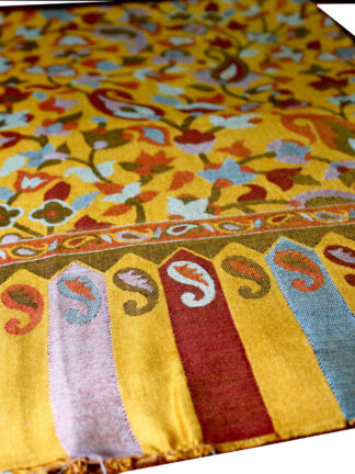 Yellow Light Weight Modal Kani Weave Stole