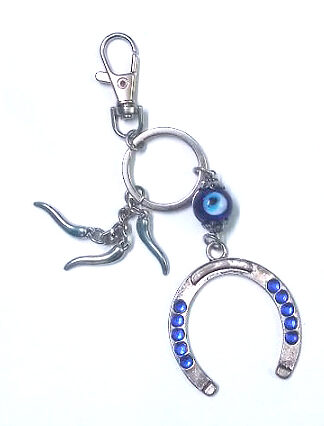 Aceola Feng Shui Vastu Horse Shoe Evil Eye Key Chain/Key Ring