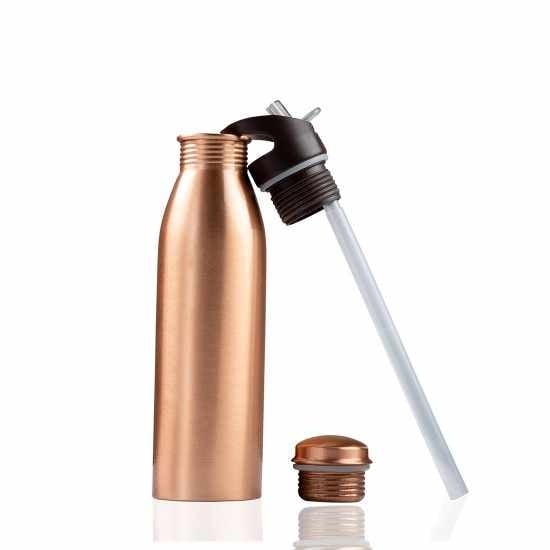 Zap impex Copper Water Bottle Sipper Pure Copper Bottle with Sipper, 25 oz  Color: Brown