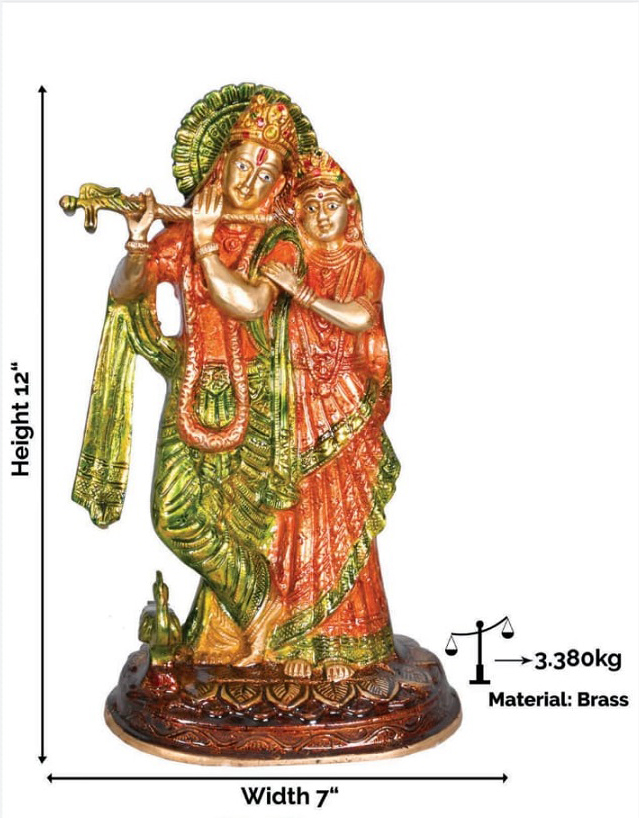 Krishna Statue Hindu God Brass Sculpture Home Decor Amulet Gift