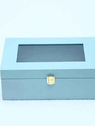 Classic Decorative Gift Trunk Box With Transparent Acrylic Window (10*7*3.5 Inches)-Light Green