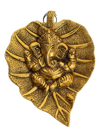 Lord Ganesha on Leaf for Wall & Home Decor