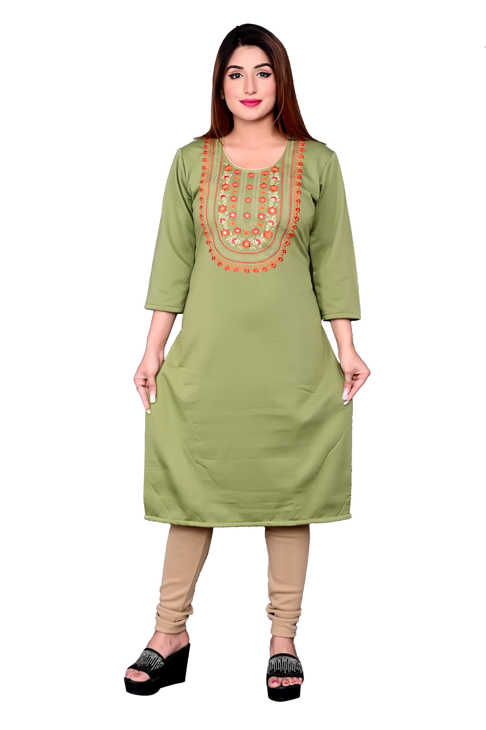 Knitted Woolen Kurtis at best price in Ludhiana by MGR Apparels | ID:  2850010638848