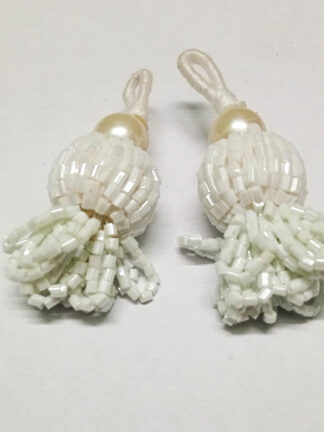 Traditional Kashmiri  Cut Glass Athoor Set (White )
