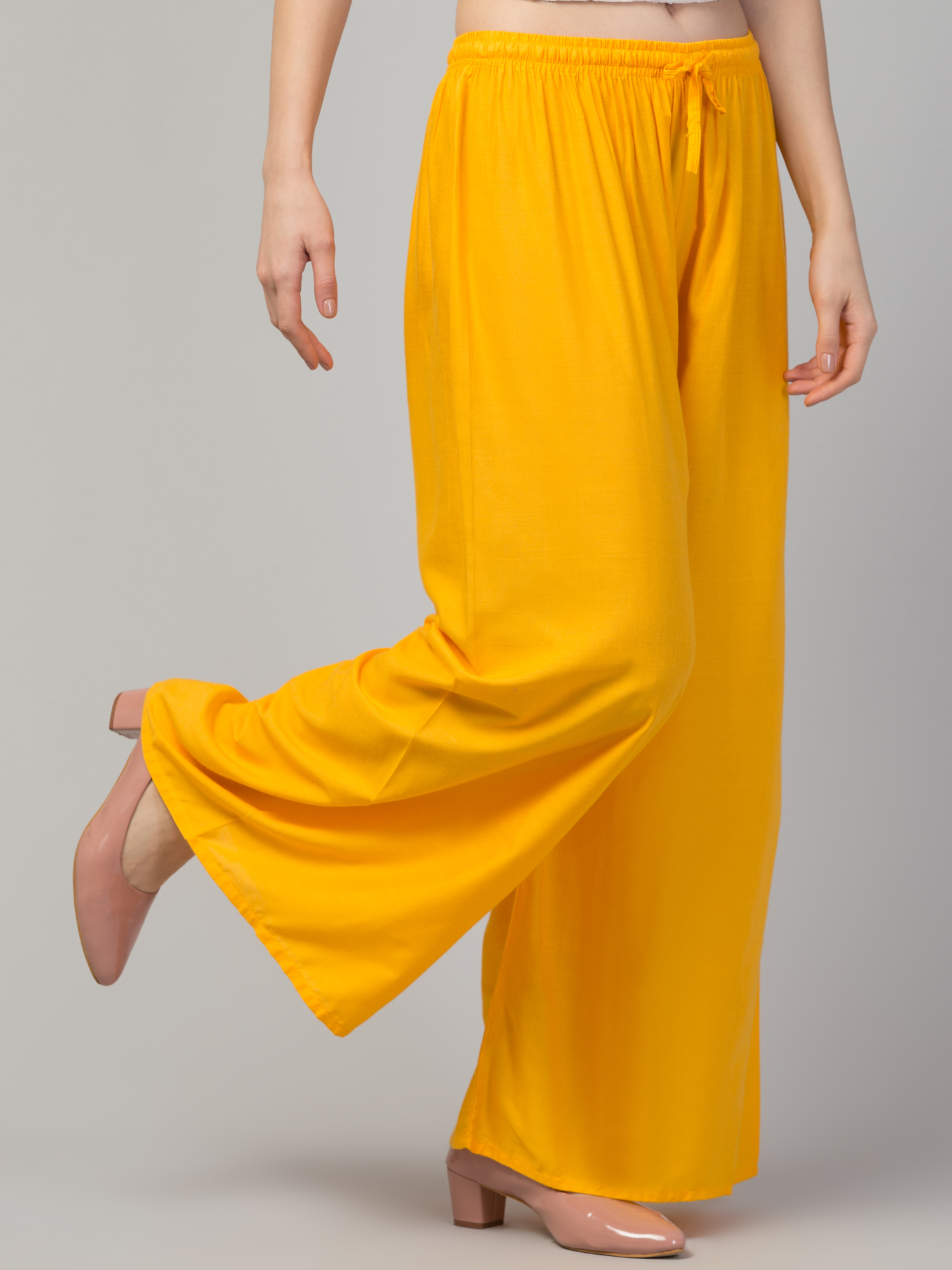 Light yellow loose-fit pants with linen , art- 11371, 【MustHave
