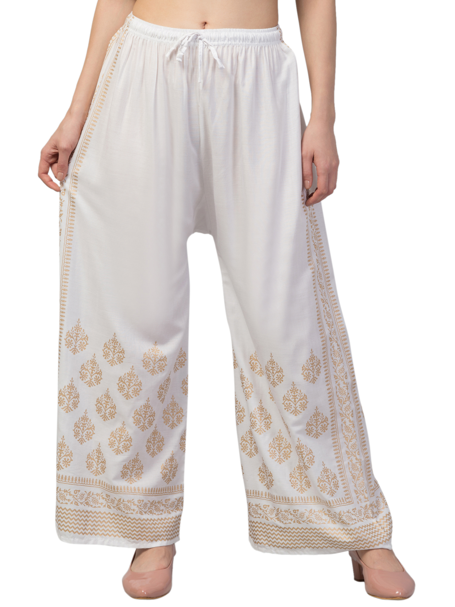 Shop Jaypore Women Multicolour Cotton Printed Ankle Length Regular Fit Pants  for Women Online 39576397