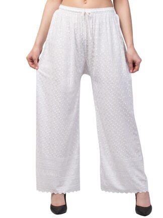 Elegant Women Full Chikan (28-36 inch ) Free size Palazzo