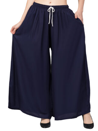 Wide Leg Casual Solid Color Women Palazzo with Pockets