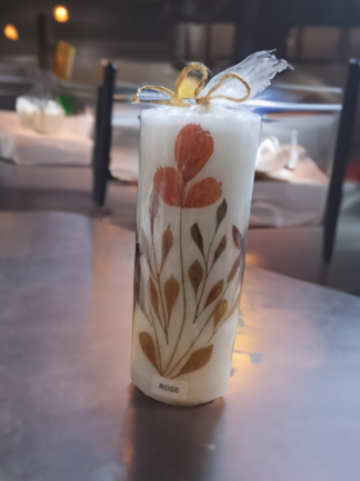 Pressed  Dry Flower Scented  Cylinder  Candle