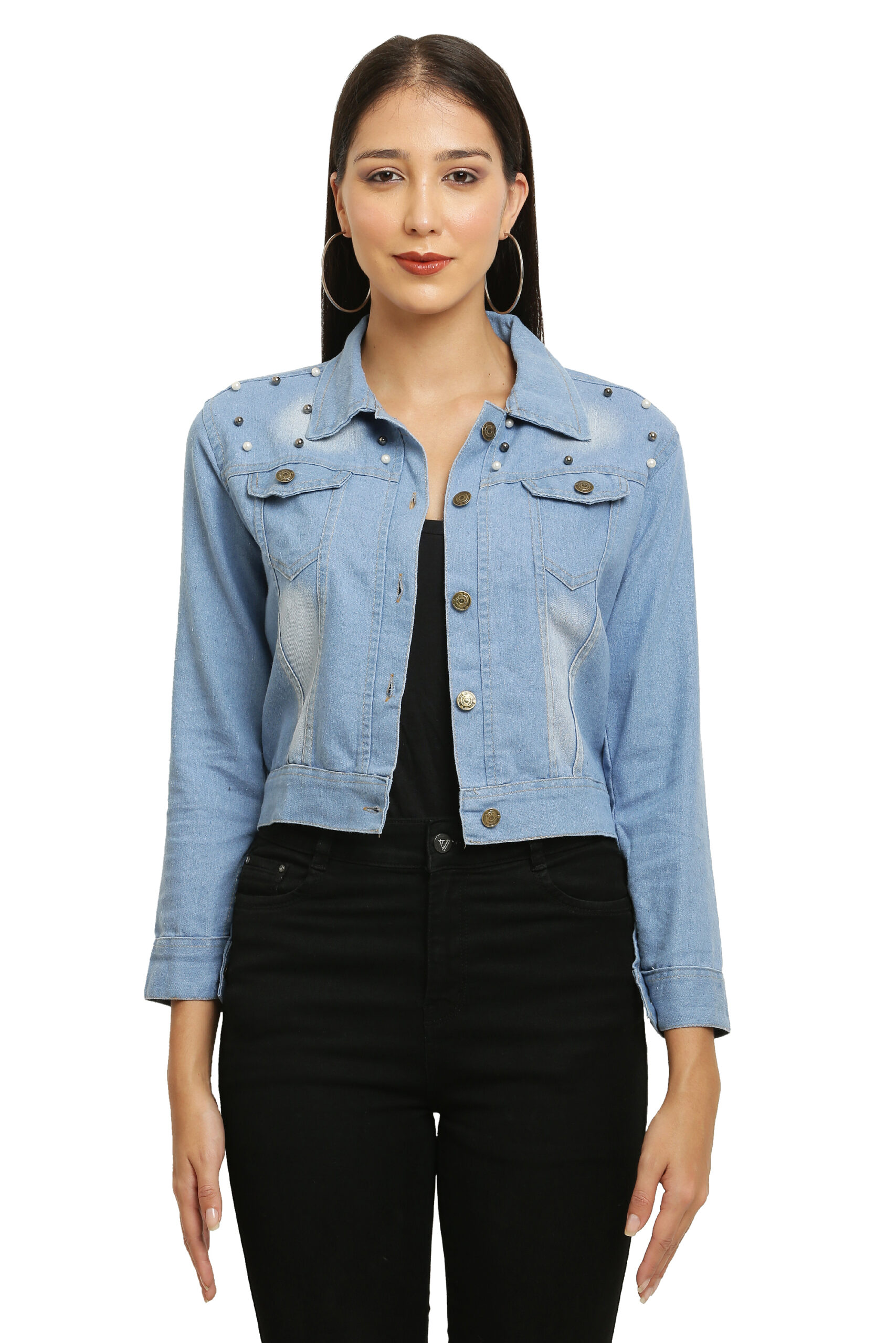 Buy Light Blue Jackets & Coats for Women by DNMX Online | Ajio.com