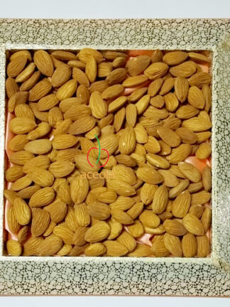 Diwali Decorative Wooden Gift Tray with 400 grams Dry Fruits.