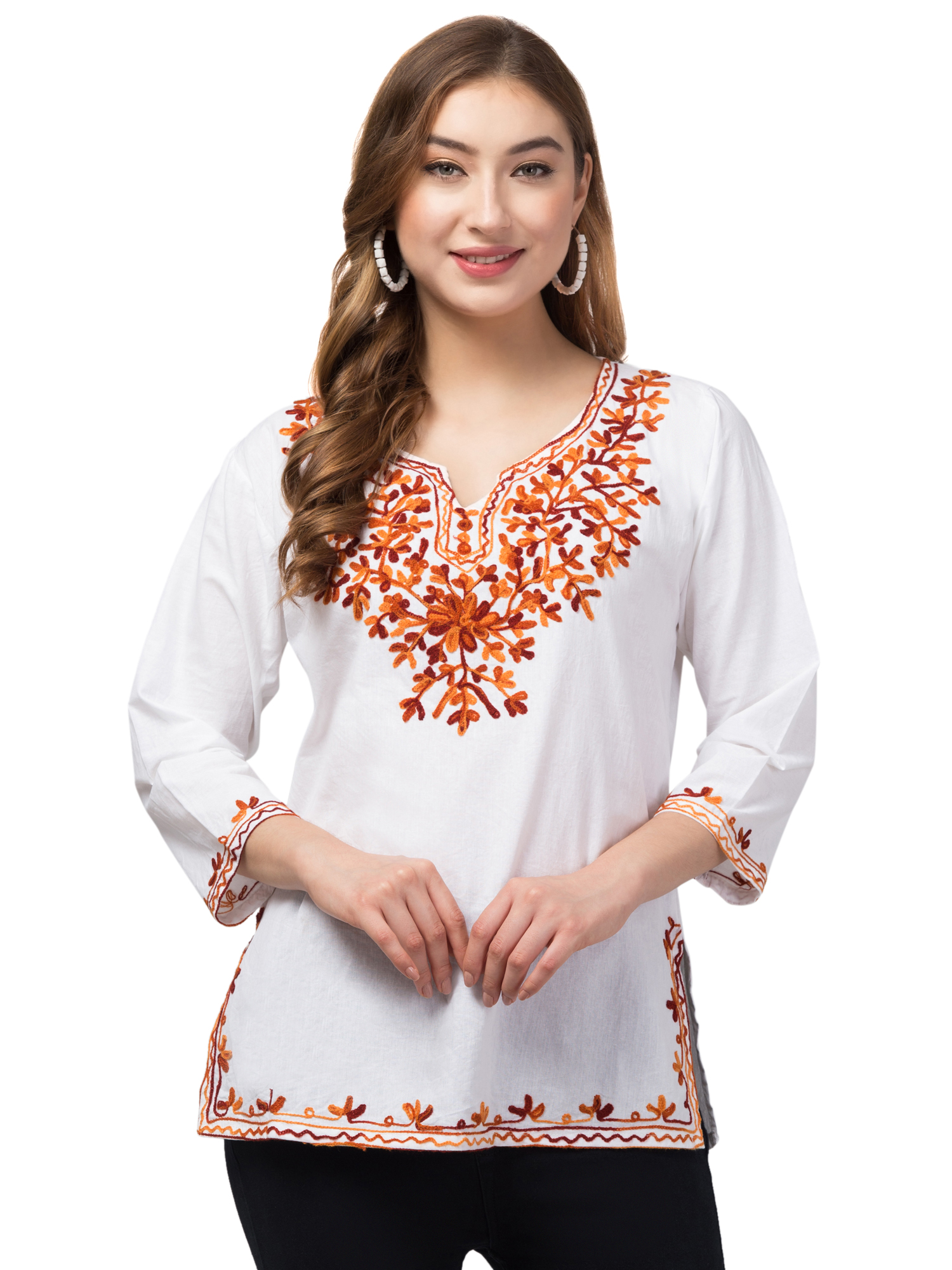 गौरैया Women Short Kurti Tops with Shell Buttons and Pin Tucks - Available  in 4 Color Options | Gouraiya Products