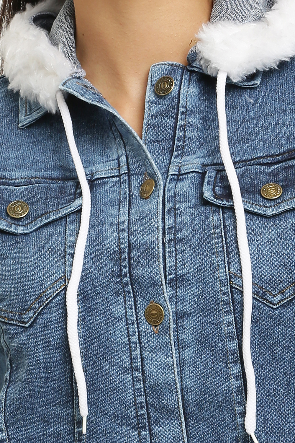 Belie Women Lined Winter Fur Hooded Denim Jacket Coat Outwear 3 XL :  Amazon.in: Clothing & Accessories